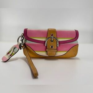 COACH Stylish Pink and Tan Women's Clutch & Sandal Charm